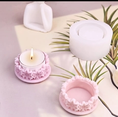 Molde silicona portavela redondo flores en internet