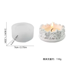 Molde silicona portavela redondo flores - comprar online