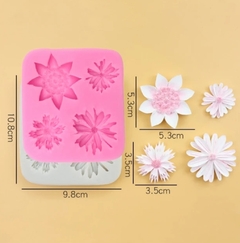 Molde silicona gerberas profundas x 4 Daisy - tienda online