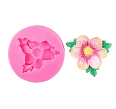 Molde de silicona flor 6 petalos con hoja - comprar online