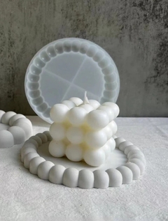 Molde silicona mini bandeja con borde burbujas - comprar online