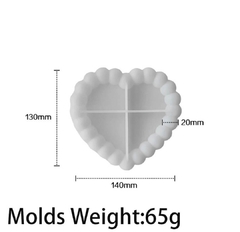 Molde silicona bandeja burbuja corazon