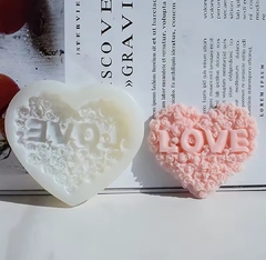 Molde de silicona corazon rosas Love - tienda online