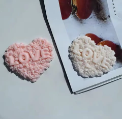 Molde de silicona corazon rosas Love en internet