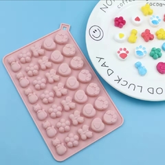 Molde silicona gato, huellas y mariposa - tienda online