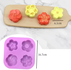 Molde silicona jabon flores x 4 - comprar online