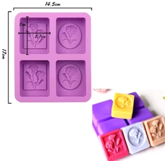 Molde silicona jabon clavel x 4