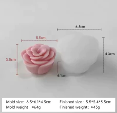 Molde silicona rosa 3d - comprar online