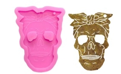 Molde silicona calavera con moño