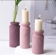 Molde silicona portavela /florero con corazon - Nonnalucia