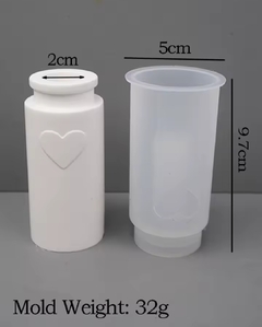 Molde silicona portavela /florero con corazon - comprar online