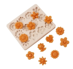 Molde de silicona flores varias x 12 - Nonnalucia