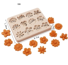 Molde de silicona flores varias x 12 - comprar online