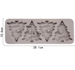 Molde silicona tag pino x 4 - Nonnalucia