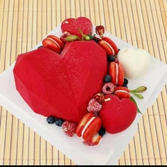 Molde silicona corazon diamantado - tienda online