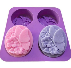 Molde para jabones redondos mariposas y flores - comprar online