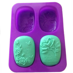 Molde para jabon ovalado con rosas