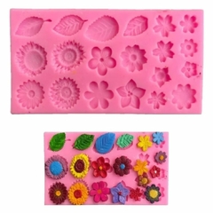 Molde flores y hojas