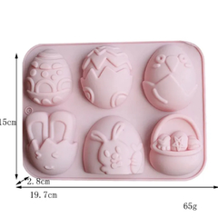 Molde de silicona huevo con conejo pascua - comprar online