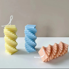 Molde silicona columna espiral cuadrada 3d - tienda online