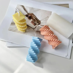 Molde silicona columna espiral cuadrada 3d - Nonnalucia