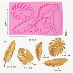 Molde de silicona hojas grandes x 5 - comprar online