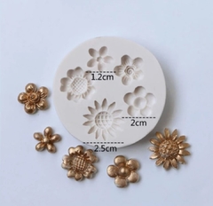 Molde flores varias x 5