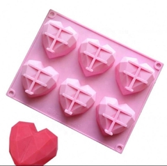 Molde de silicona corazon facetado - Nonnalucia