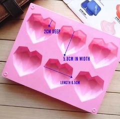 Molde de silicona corazon facetado en internet