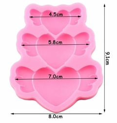 Molde de corazones con alas x 3 - comprar online