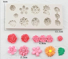 Molde flores varias x 10