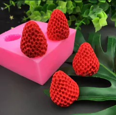 Molde silicona frutillas 3d - Nonnalucia