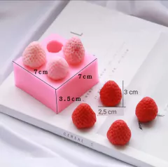 Molde silicona frutillas 3d - Nonnalucia