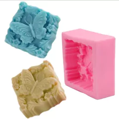 Molde silicona mariposa con flores - tienda online