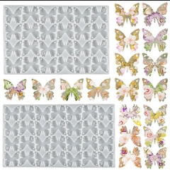 Molde silicona dijes mariposas con letras