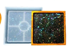 Molde silicona posavaso cuadrado tornasolado - comprar online