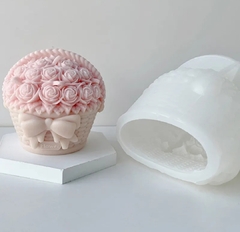 Molde de silicona canasta de rosas