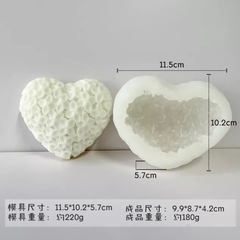 Molde silicona corazon de flores grande - comprar online