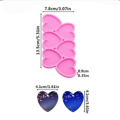Molde silicona dijes corazones x 6 - Nonnalucia