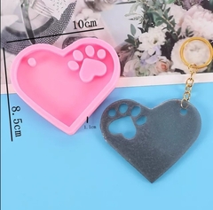 Molde silicona llavero corazon con huella - comprar online