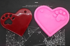 Molde silicona llavero corazon con huella
