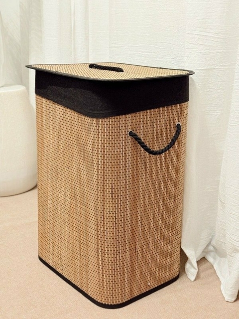 Cesto para Ropa Bambu Black Rectangular - comprar online