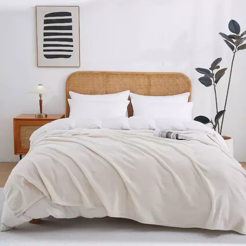 TWIN Frazada Manta Praga NATURAL - comprar online