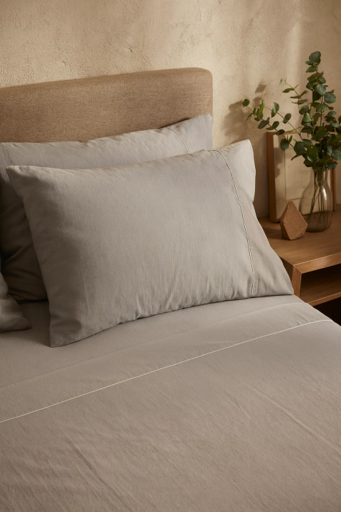 Juego de Sabanas Algodon Gris - comprar online