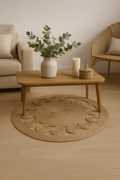 Alfombra Redonda Flor Seagrass 100cm - comprar online