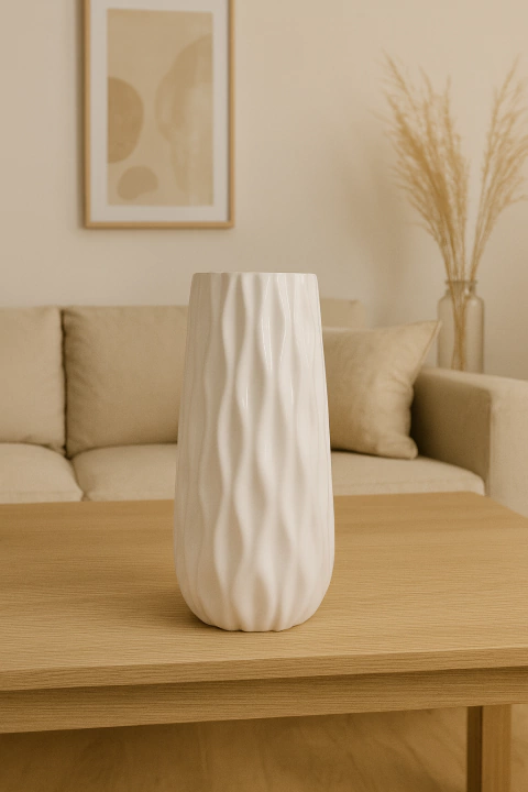 Florero Blanco Ceramica 20cm - comprar online