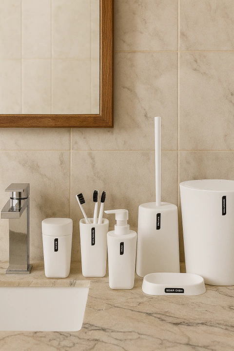 Set de Baño 6 Piezas Blanco - comprar online