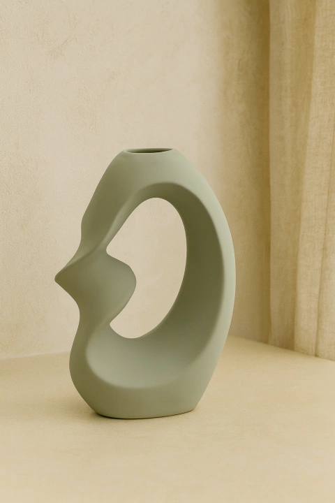 Florero Ceramica Boucle Verde Seco - comprar online