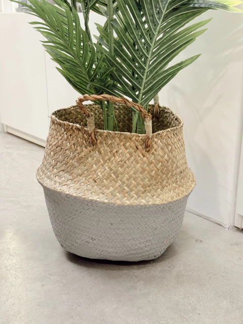 Canasto Combinado Gris Plegable con Manijas - comprar online