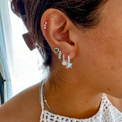 Aros pasante Celina green (par) - tienda online